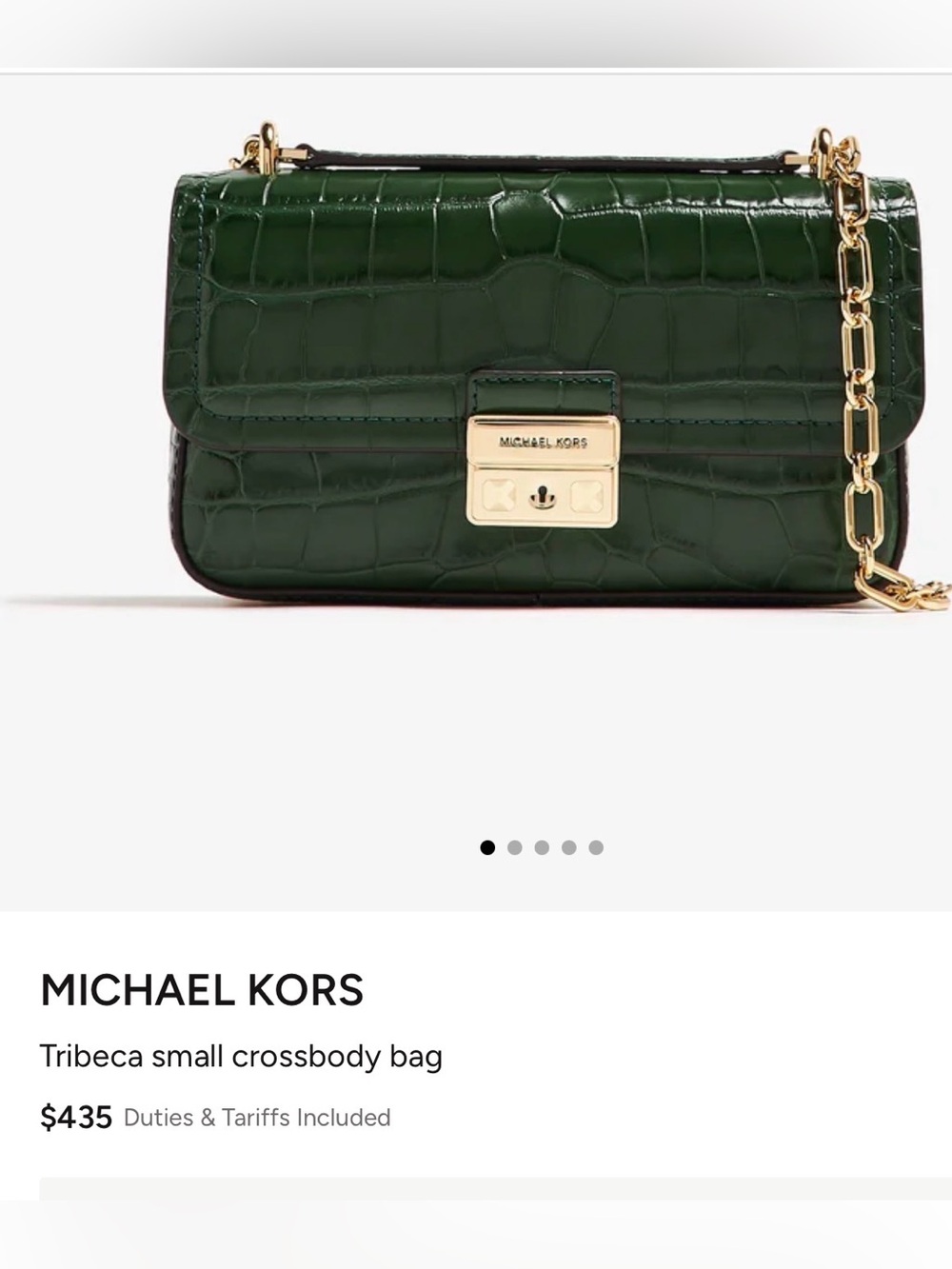 Michael Kors green crossbody bag comes with a matching wallet set
